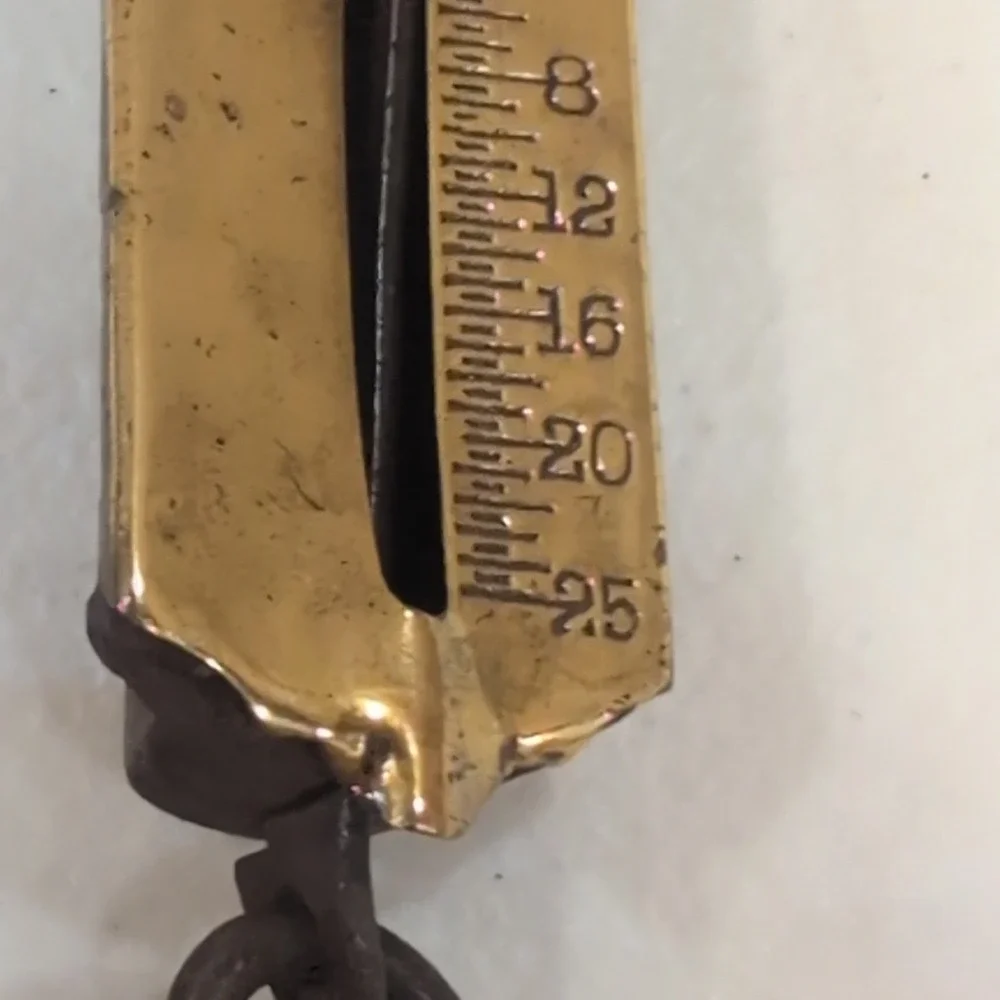 Vintage PS & W Co. Brass Hanging Scale 25 lb Star Antique 8.5 inch 1890-1910 - Picture 7 of 10